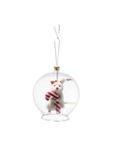 Candy Cane Maus in Glaskugel Ornament