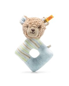 GOTS Rudy Teddybär Greifring mit Rassel